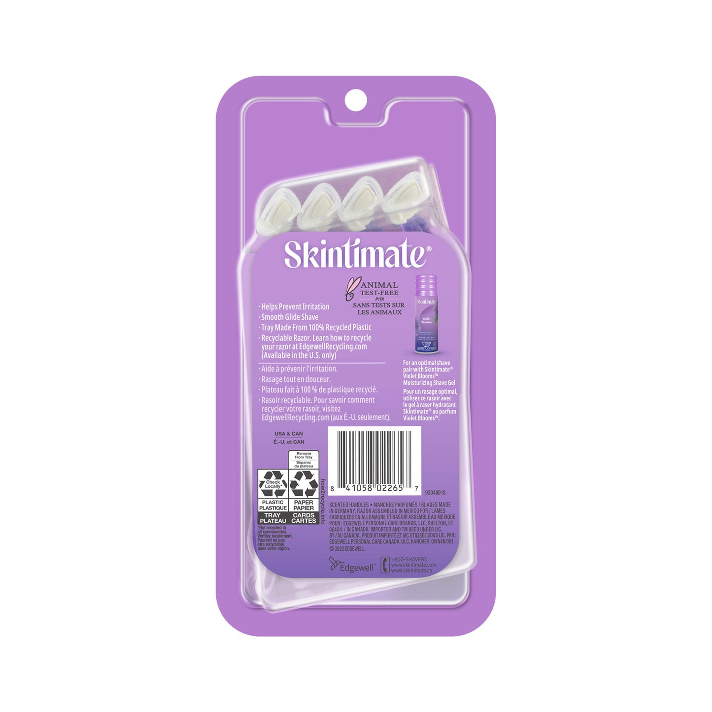 Skintimate Exotic Violet Blooms 4-Blade Disposable Razors