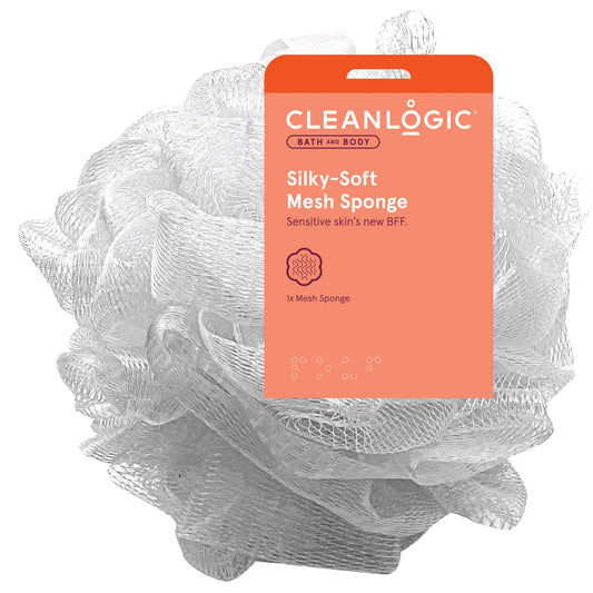 Cleanlogic Silky-Soft Mesh Loofah Bath Sponge