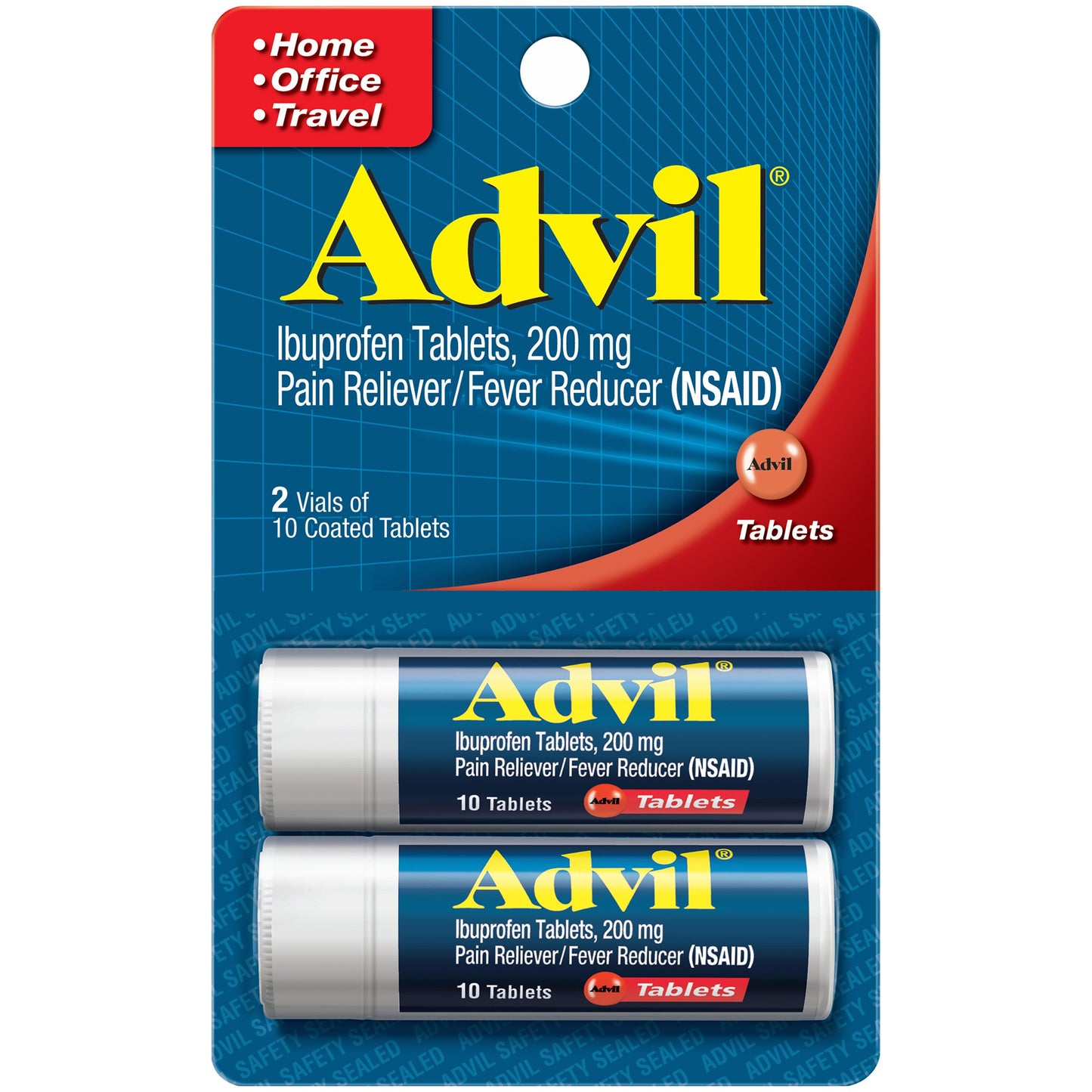 Advil Pain Reliever and Fever Reducer, Ibuprofen 200mg for Pain Relief - 20 Coated Tablets