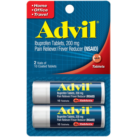 Advil Pain Reliever and Fever Reducer, Ibuprofen 200mg for Pain Relief - 20 Coated Tablets