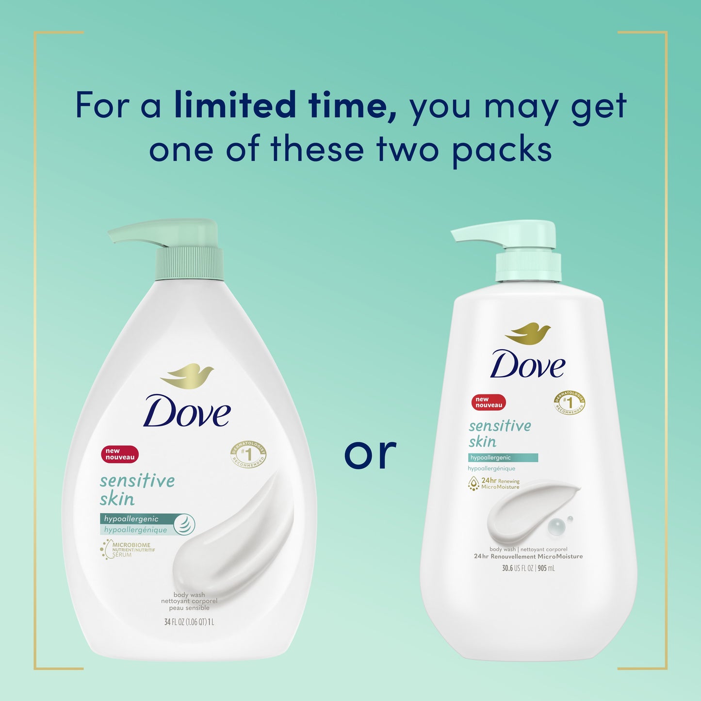 Dove Sensitive Skin Hypoallergenic Body Wash