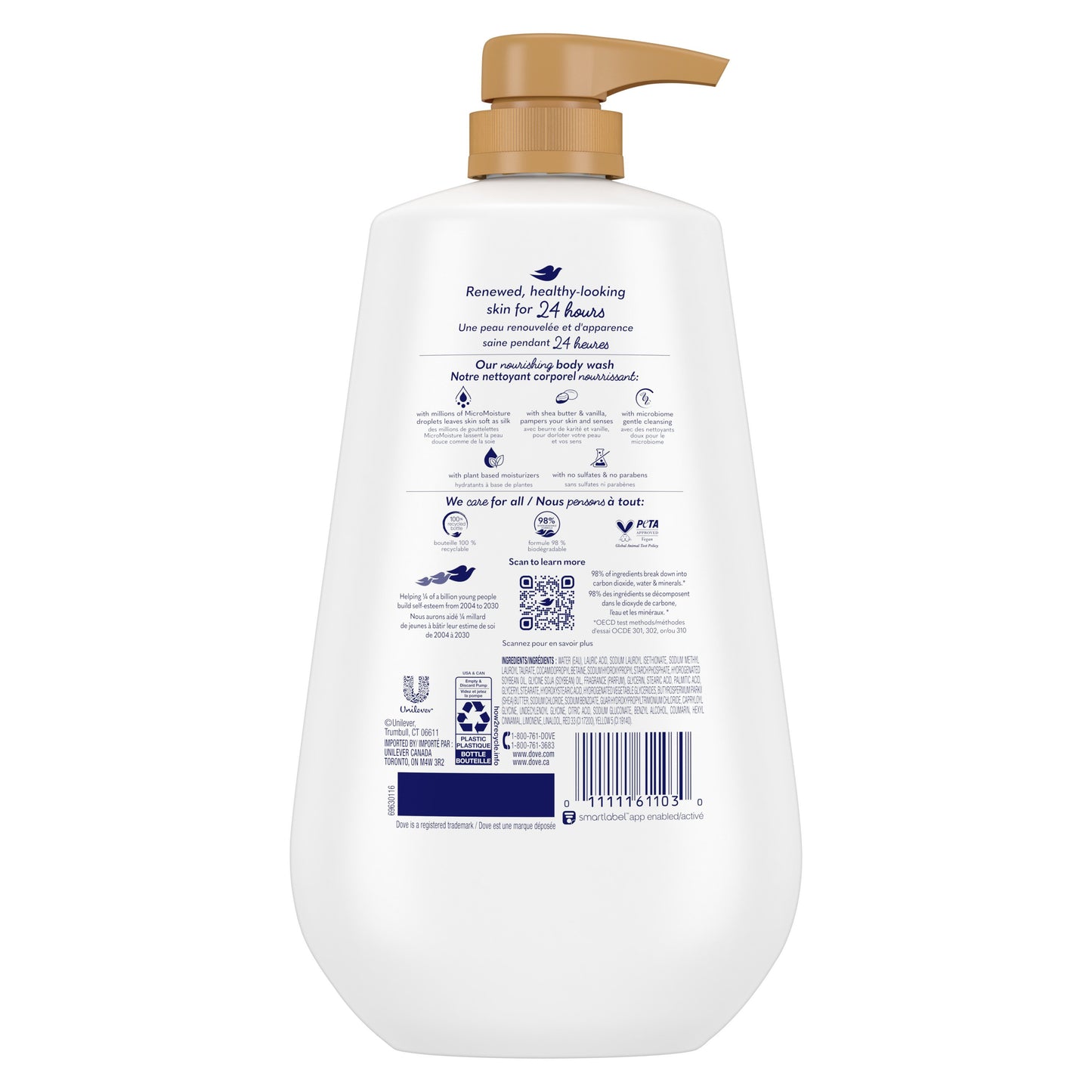 Dove Pampering Body Wash with Pump - Shea Butter & Vanilla