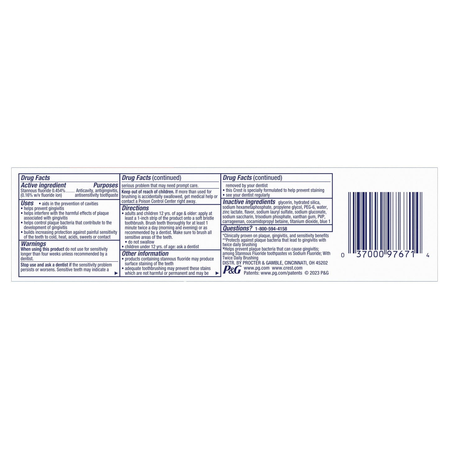Crest Pro-Health Advanced Sensitivity Relief Toothpaste