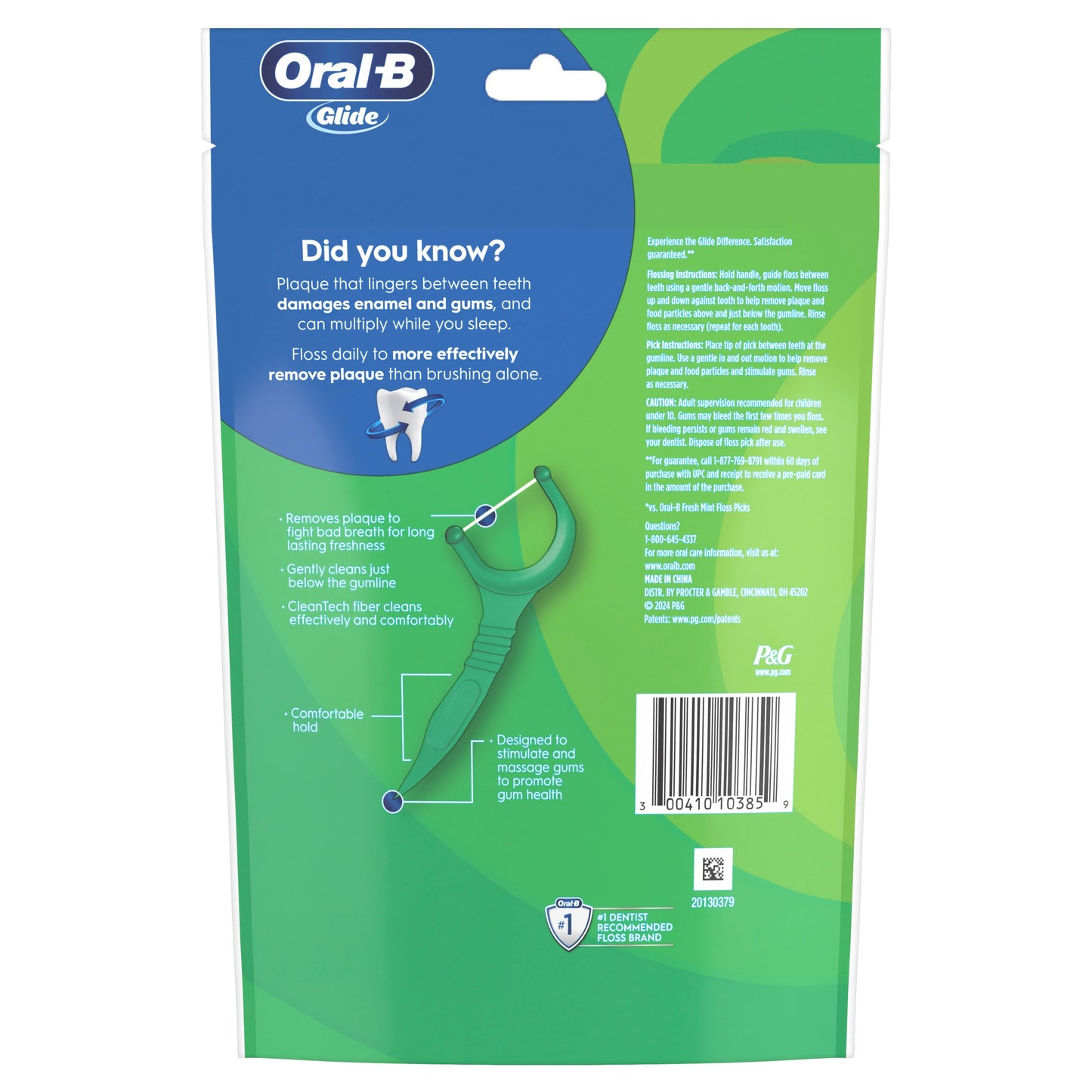 Oral-B Glide Mint Dental Floss Picks with Long Lasting Scope Flavor, 150 Picks
