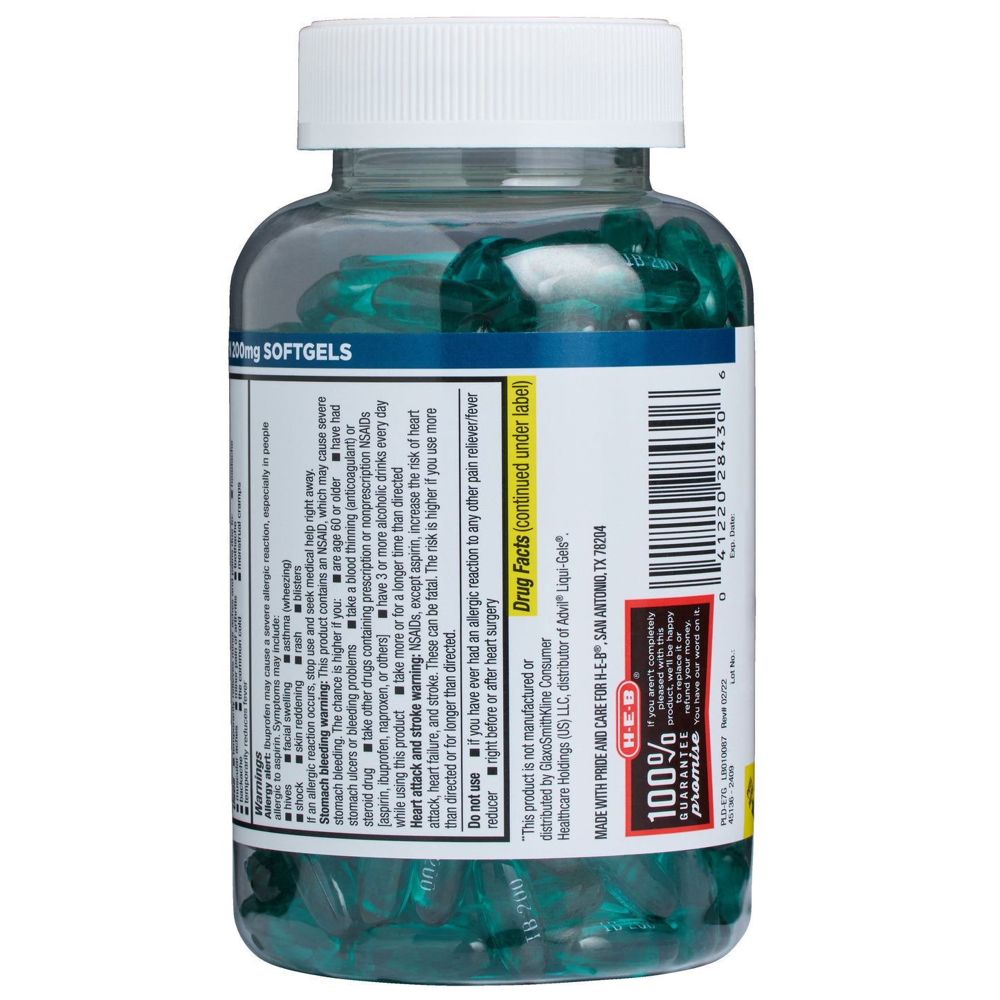 H-E-B Ibuprofen Pain Relief & Fever Reducer 200 mg Softgels