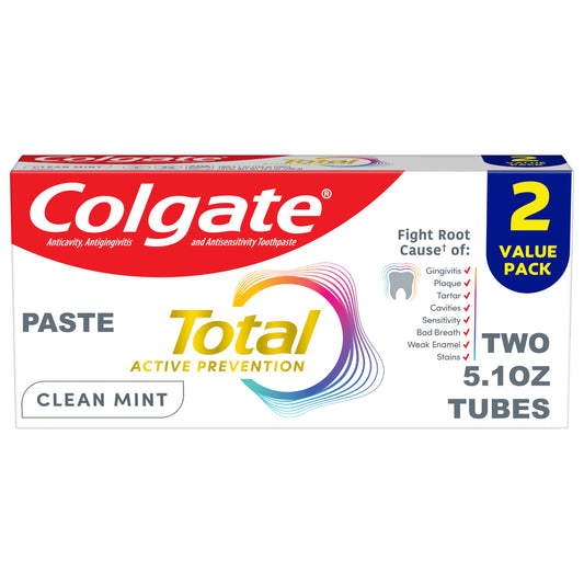 Colgate Total Toothpaste - Clean Mint, 2pk