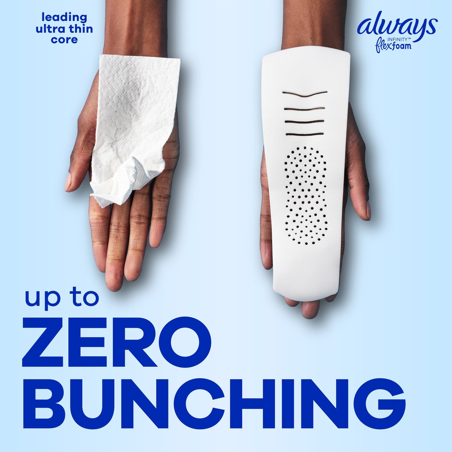 Always Infinity FlexFoam Pads  Extra Heavy Flow Absorbency, Unscented Size 3