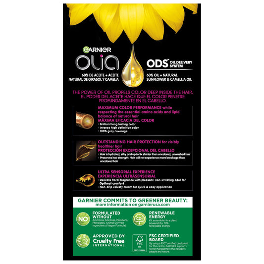 Garnier Olia Oil Powered Ammonia Free Permanent Hair Color 2.11 Platinum Black
