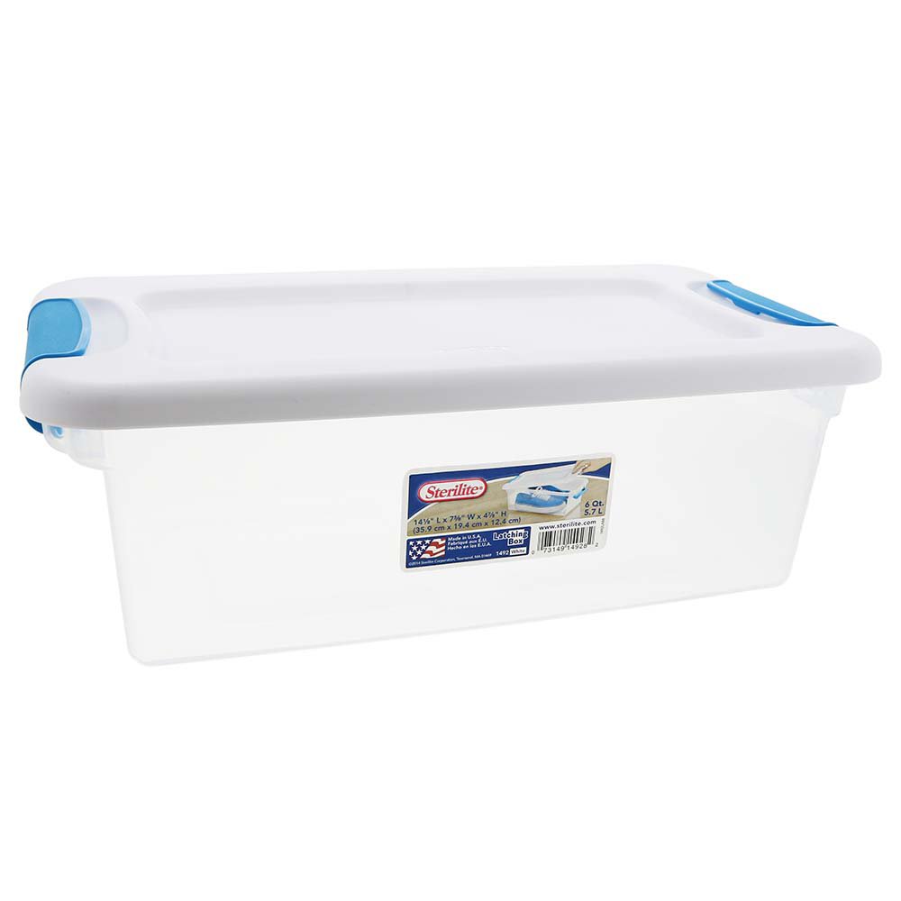 Sterilite Latch Storage Box with White Lid