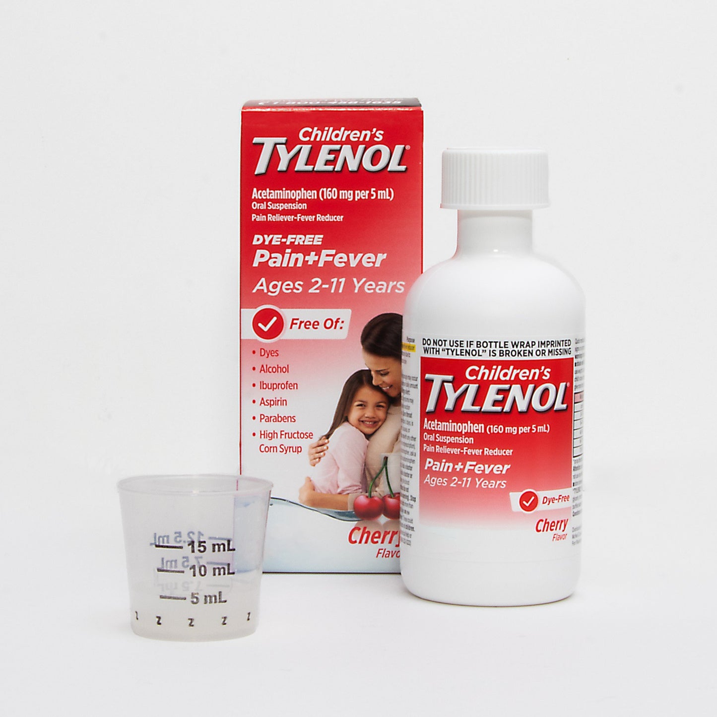 Tylenol Children's Pain + Fever Dye-Free Medicine - Cherry
