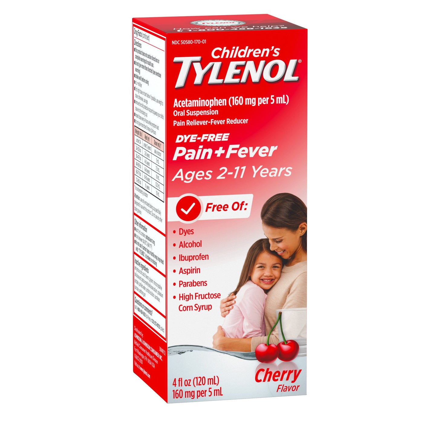 Tylenol Children's Pain + Fever Dye-Free Medicine - Cherry