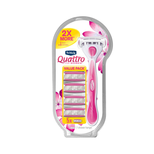 Schick Quattro for Women Razor + 4 Blade Refills