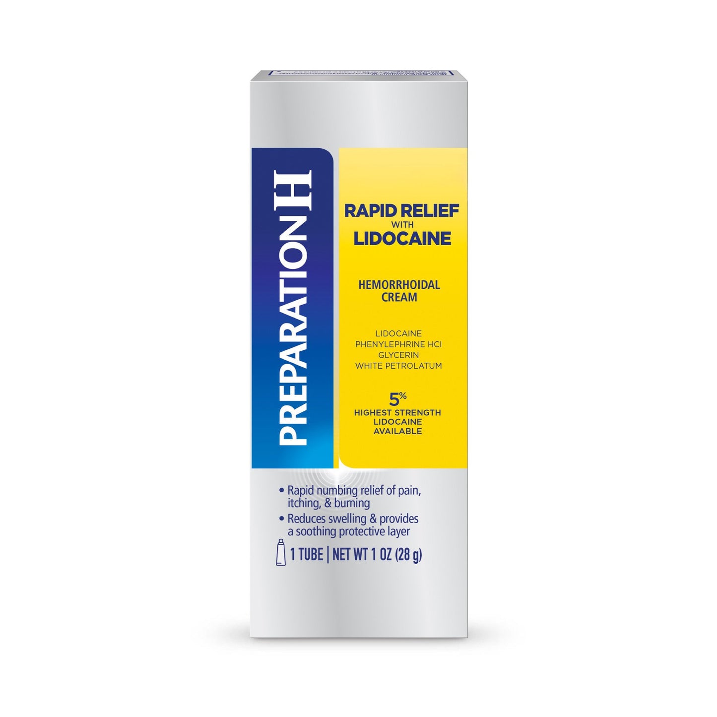 Preparation H Rapid Relief Hemorrhoid Cream with Lidocaine, Numbing Relief for Swelling, Pain, Burning and Itching