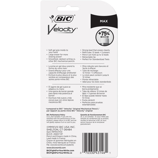 BIC Velocity Max 0.7mm Mechanical Pencils