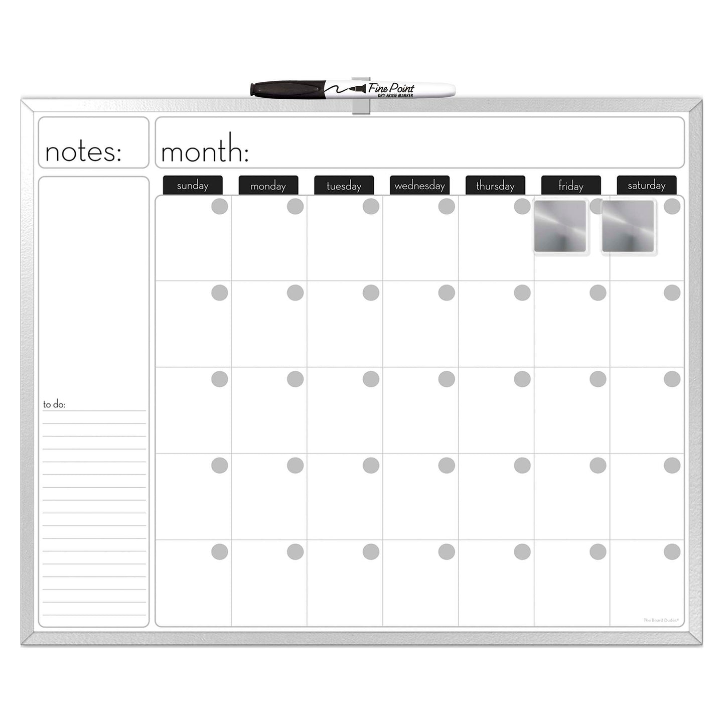 The Board Dudes Magnetic Dry Erase Calendar