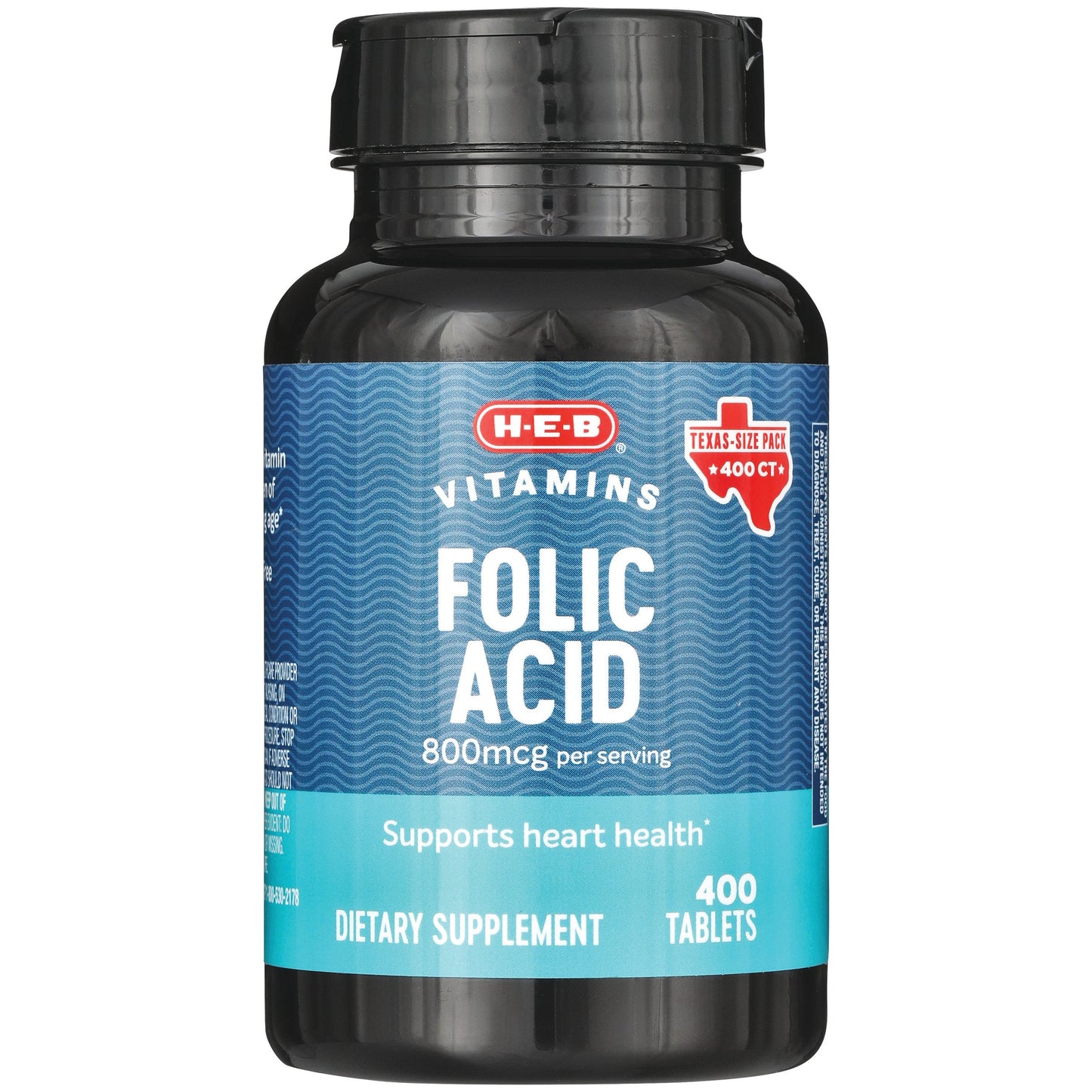 H-E-B Vitamins Folic Acid 800 mcg Tablets - Texas-Size Pack