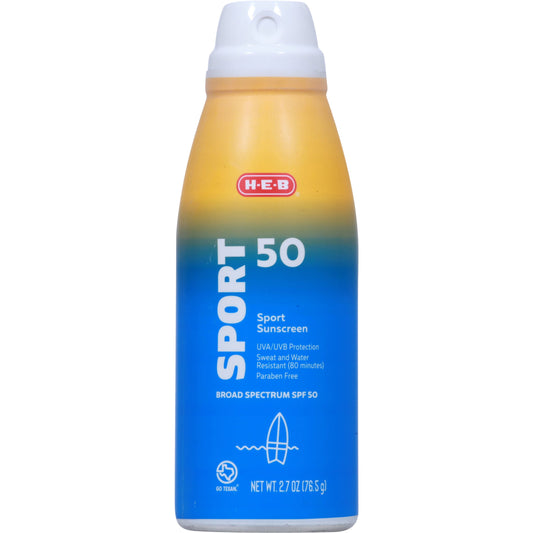 H-E-B Travel Size Sport Sunscreen Spray - SPF 50