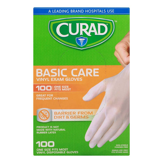 Curad Basic Care Vinyl Exam Gloves