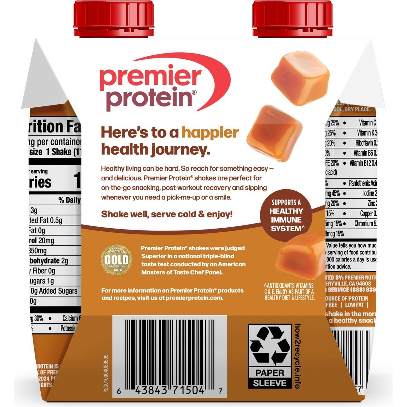 Premier Protein 30g Protein Shakes 4 pk Bottles - Caramel