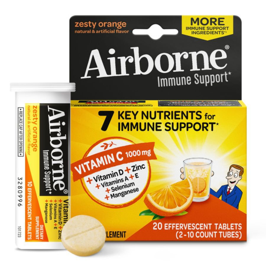 Airborne Effervescent Tablets, Zesty Orange
