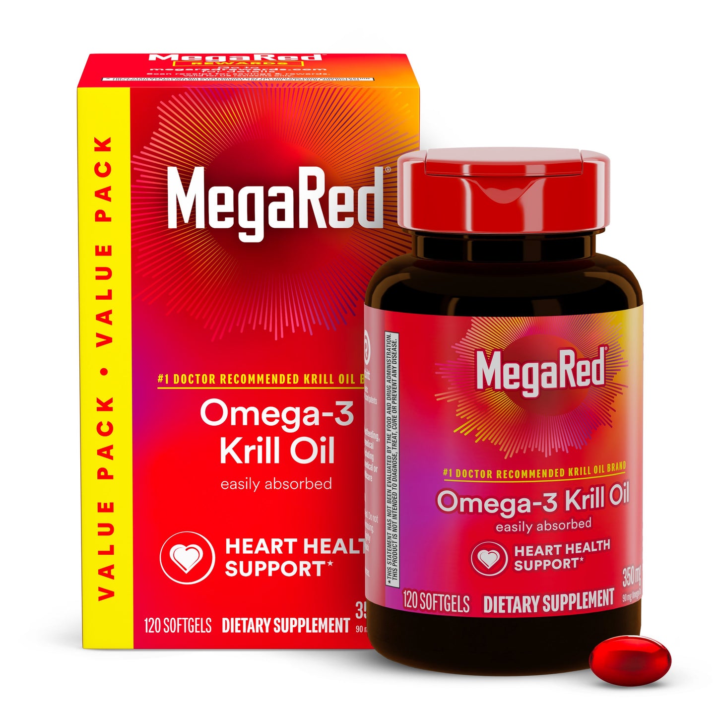 MegaRed 350mg Superior Omega-3 Krill Oil