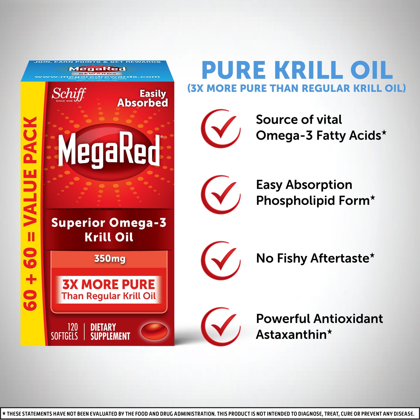 MegaRed 350mg Superior Omega-3 Krill Oil