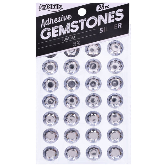 ArtSkills Jumbo Adhesive Gemstones - Silver