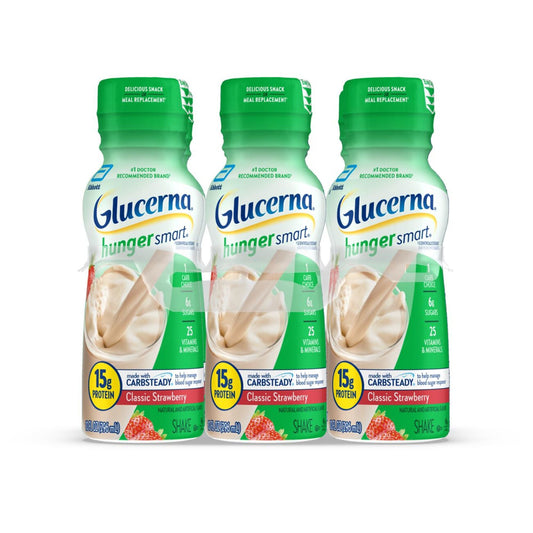 Glucerna Hunger Smart Shake, 15g Protein, Classic Strawberry, 10 fl oz Bottles