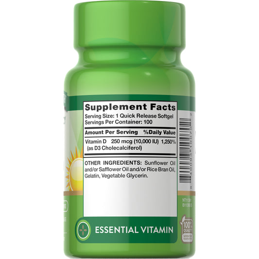 Nature's Truth Vitamin D3 Softgels - 10,000 IU
