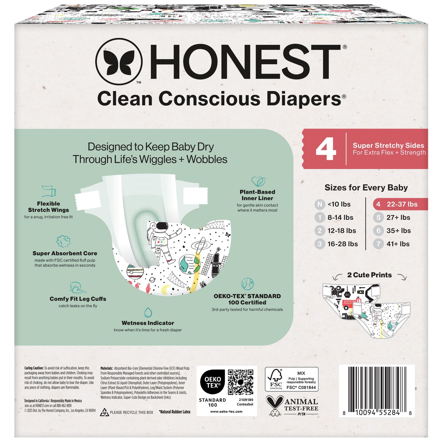 The Honest Company Clean Conscious Diapers Club Box - Size 4, 2 Print Pack