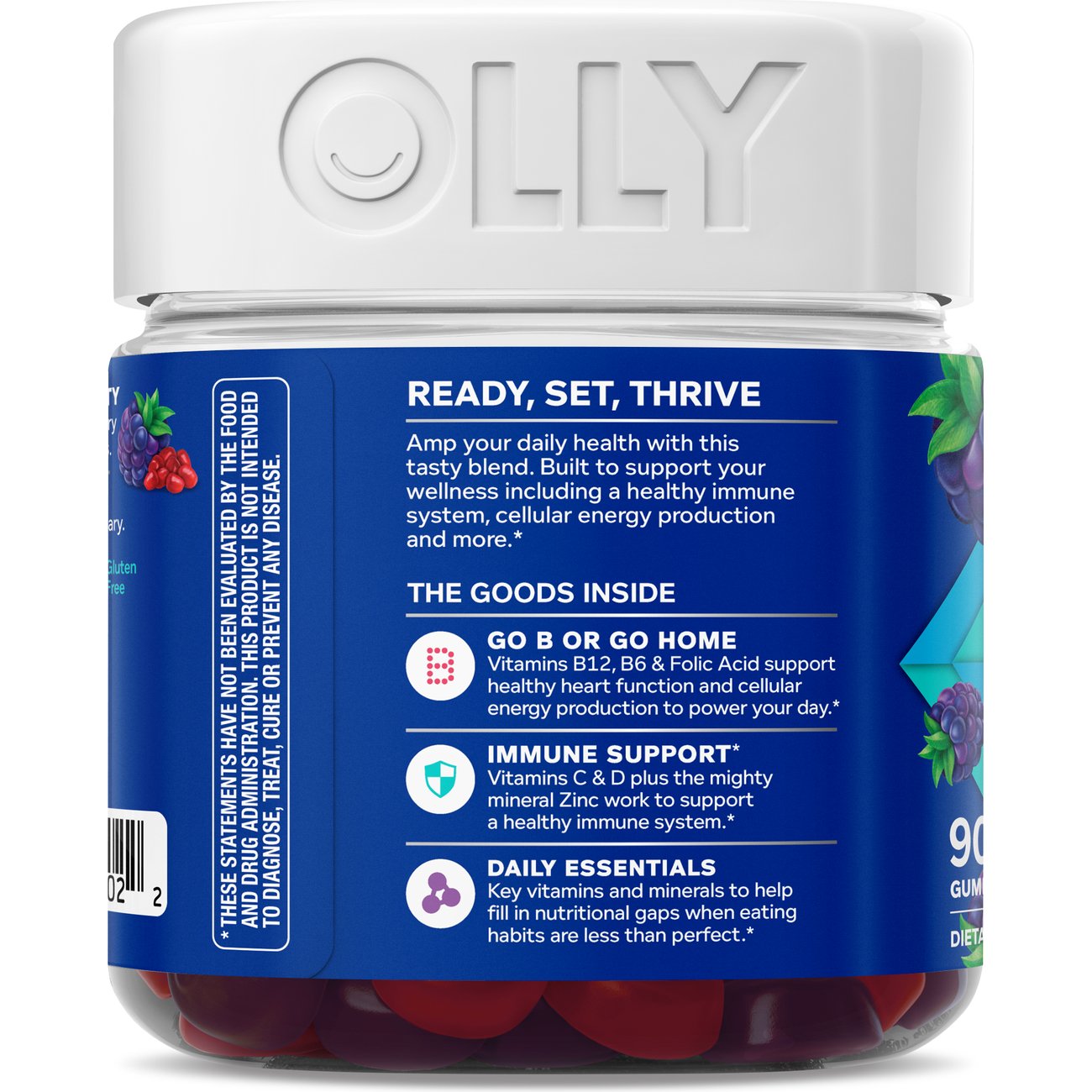 OLLY Men's Multivitamin Wellness Support Gummies - Blackberry