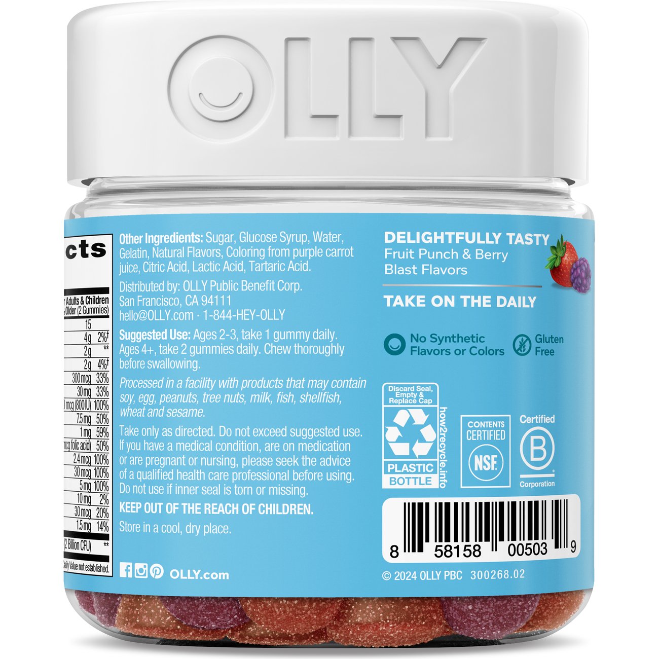 OLLY Kids Multivitamin & Probiotic Digestive Gummies - Berry