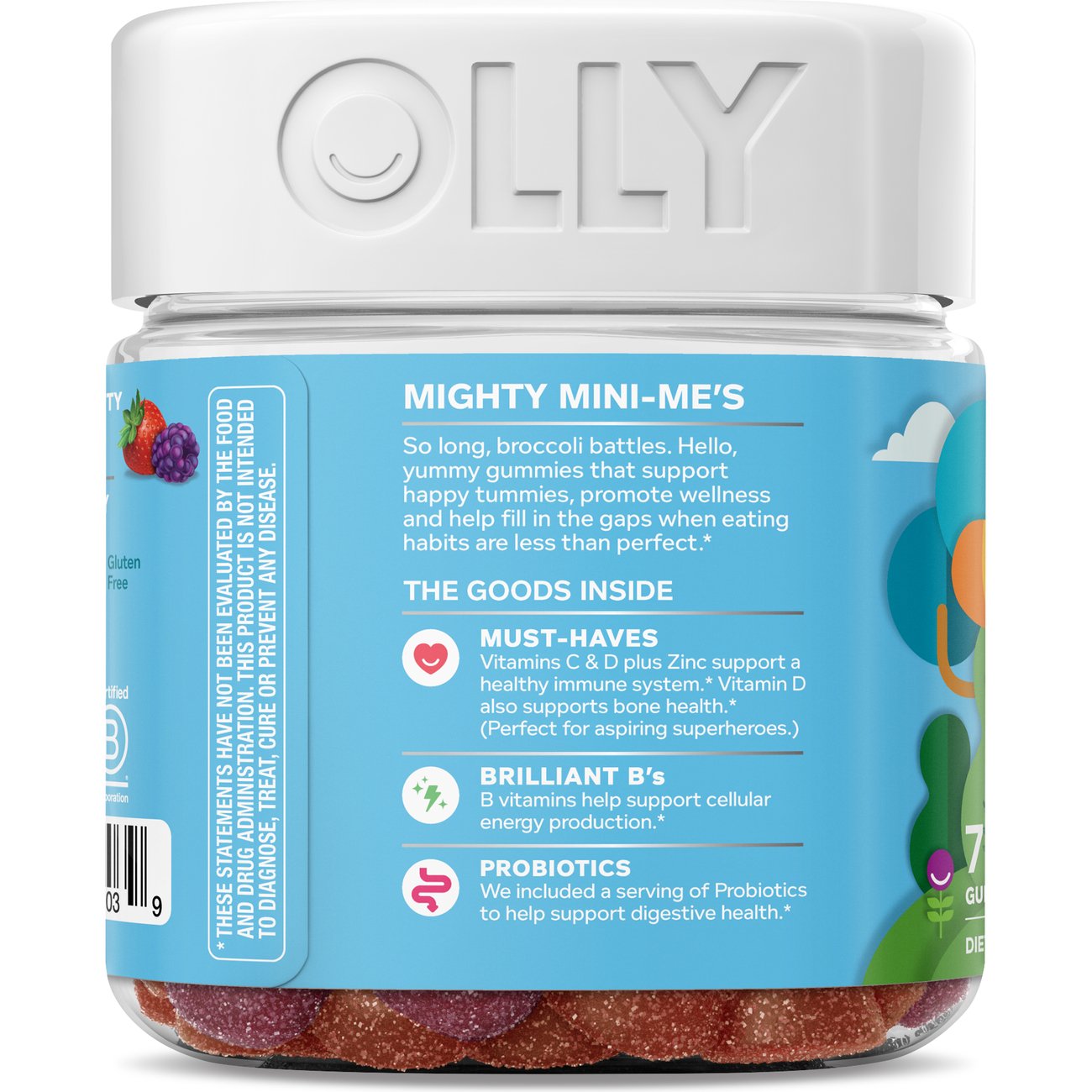 OLLY Kids Multivitamin & Probiotic Digestive Gummies - Berry