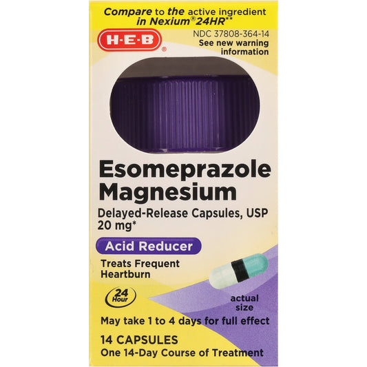 H-E-B Esomeprazole Magnesium 20 mg Capsules