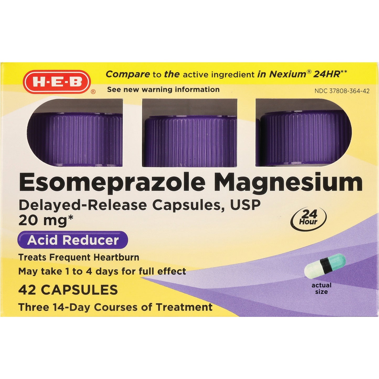 H-E-B Esomeprazole Magnesium Acid Reducer Capsules – 20 mg