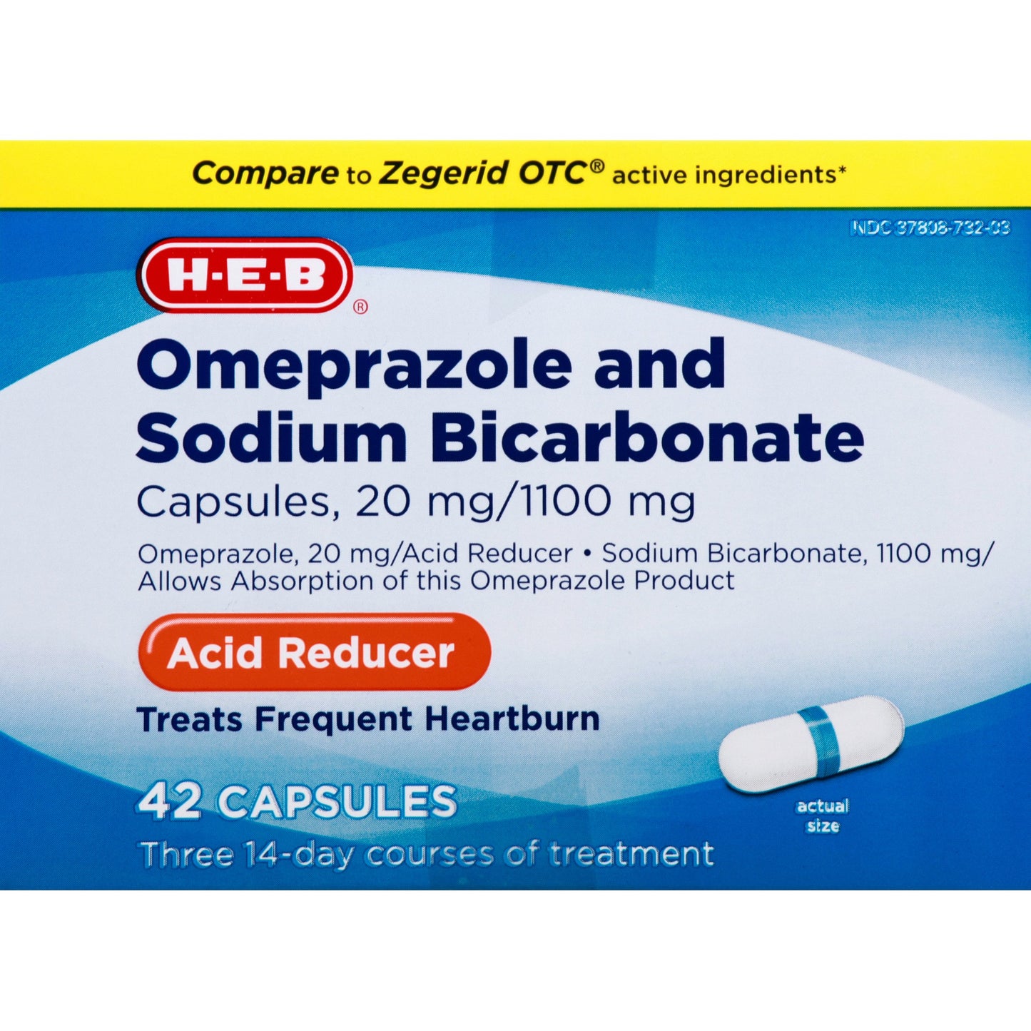H-E-B Omeprazole & Sodium Bicarbonate Acid Relief Capsules – 20 mg