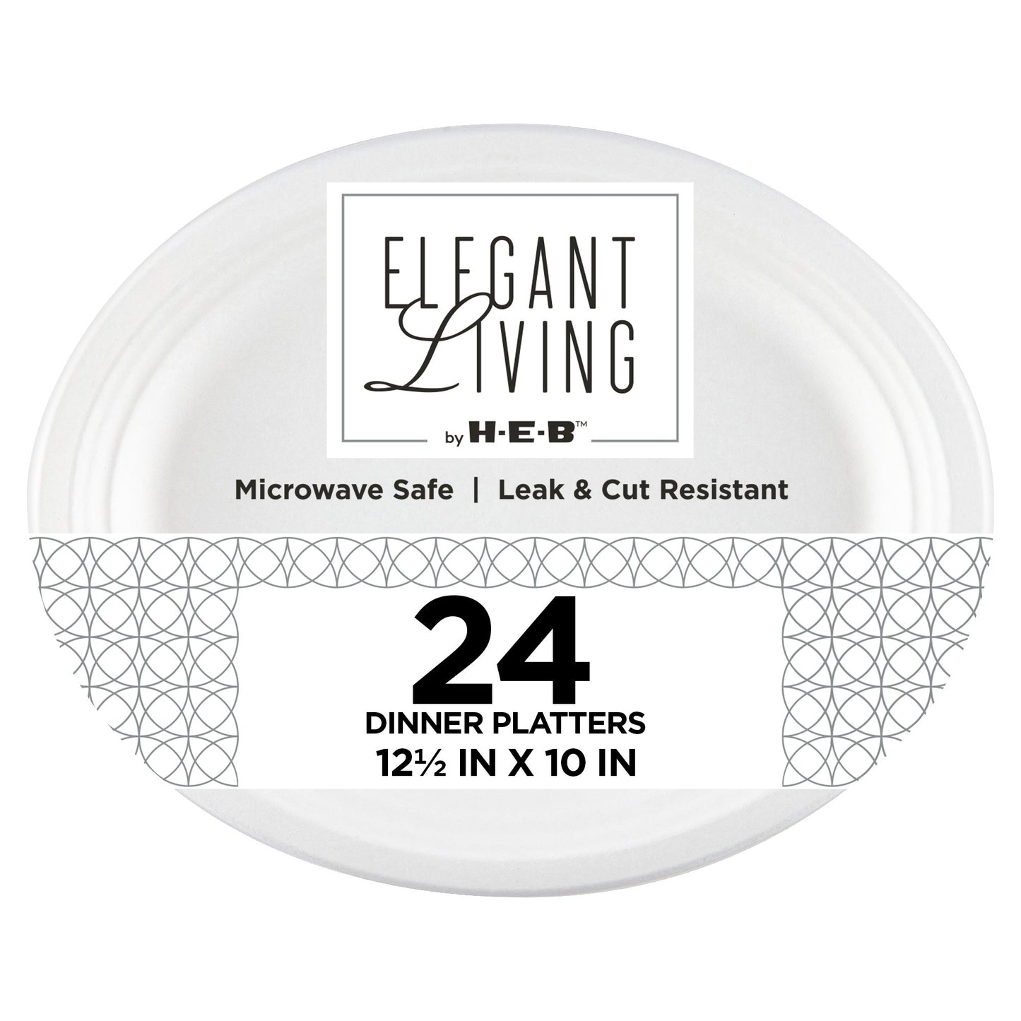 Elegant Living by H-E-B Oval Paper Platters