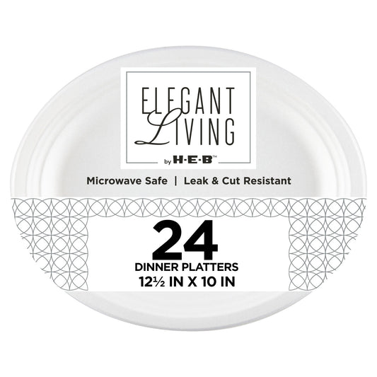 Elegant Living by H-E-B Oval Paper Platters