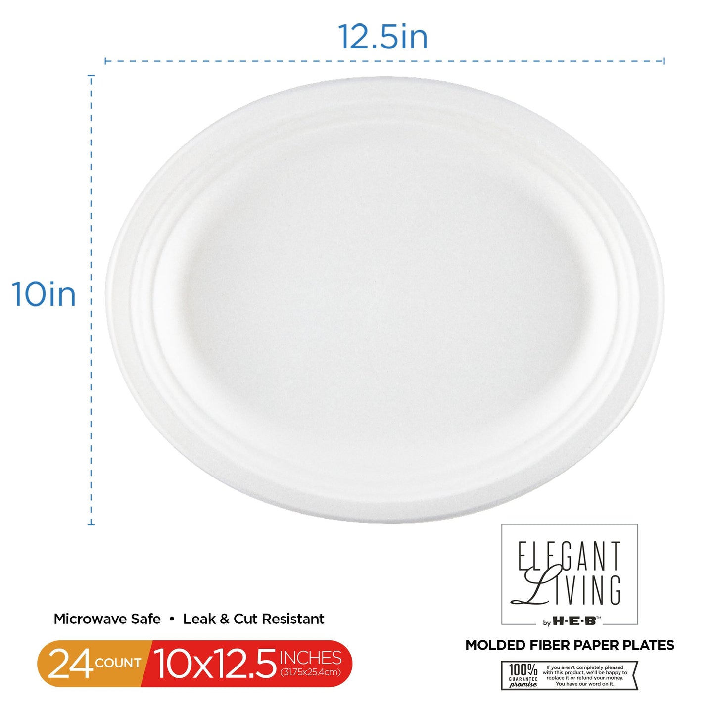 Elegant Living by H-E-B Oval Paper Platters