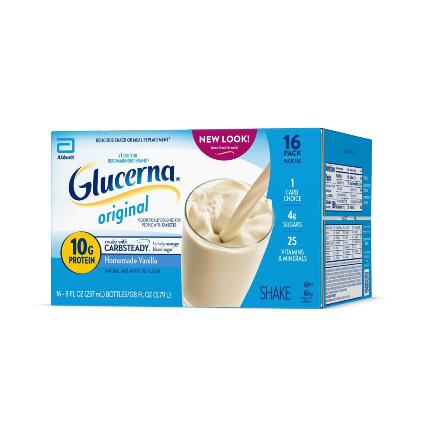 Glucerna 10g Protein Diabetes Nutritional Shake - Homemade Vanilla, 8 fl oz Bottles