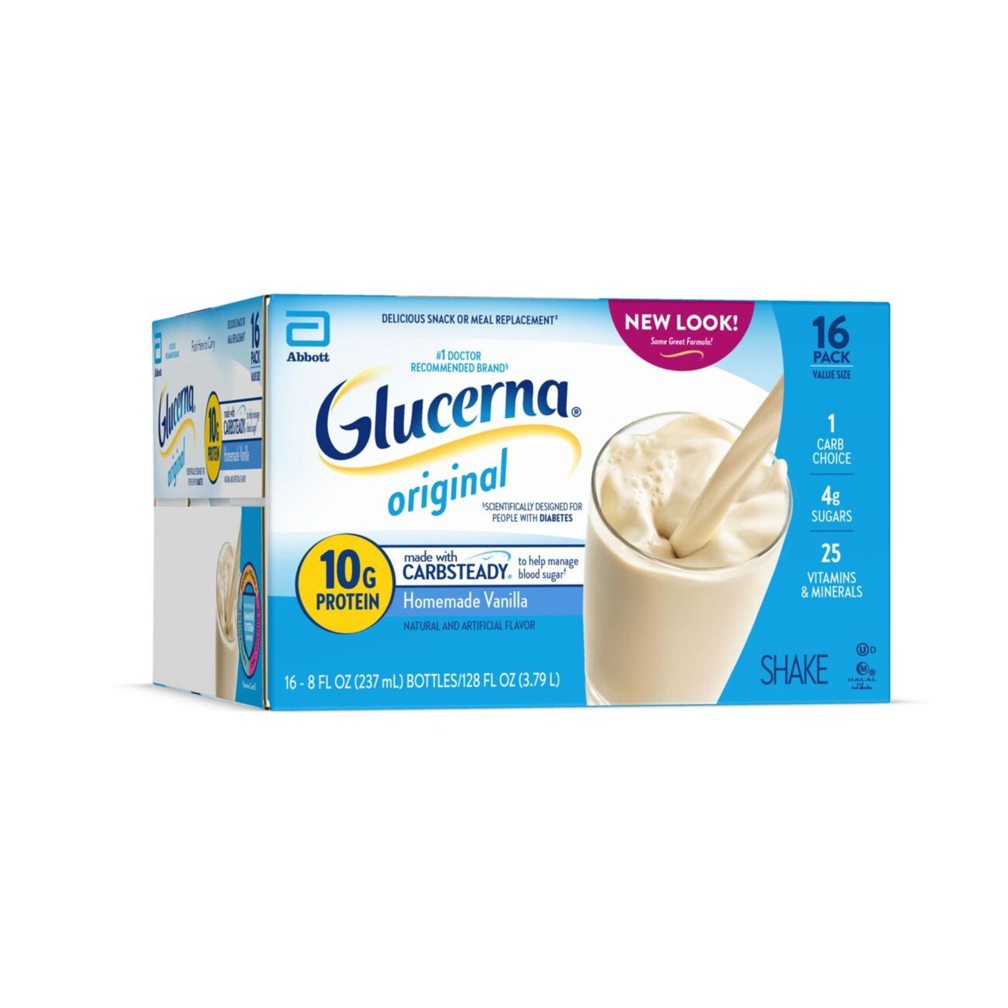 Glucerna 10g Protein Diabetes Nutritional Shake - Homemade Vanilla, 8 fl oz Bottles