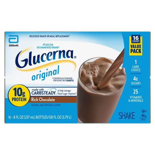 Glucerna 10g Protein Diabetes Nutritional Shake - Rich Chocolate, 8 fl oz Bottles