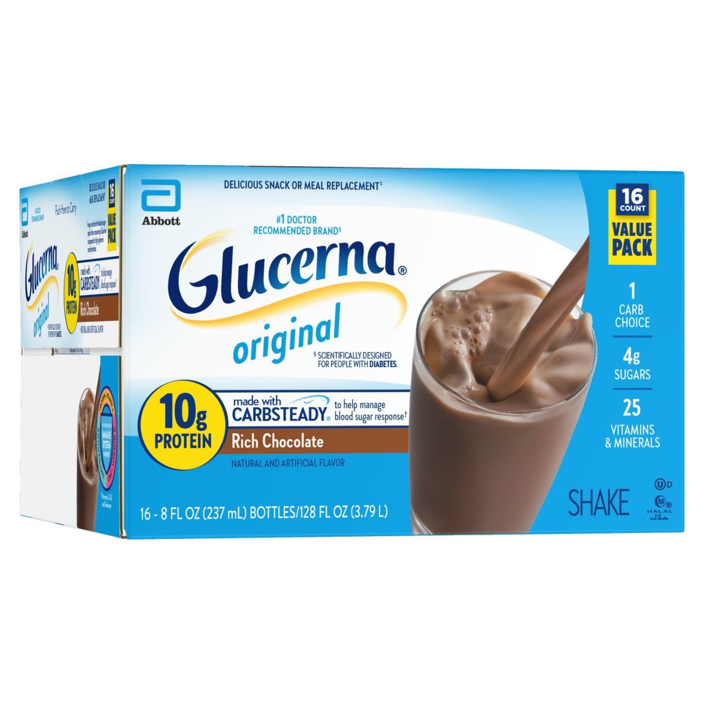 Glucerna 10g Protein Diabetes Nutritional Shake - Rich Chocolate, 8 fl oz Bottles