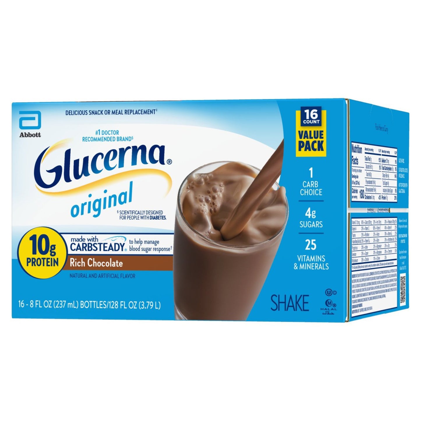 Glucerna 10g Protein Diabetes Nutritional Shake - Rich Chocolate, 8 fl oz Bottles
