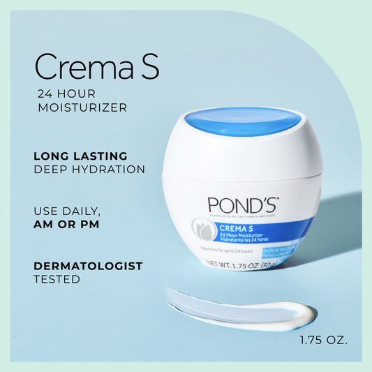 Pond's Crema S Moisturizing Face Cream for Dry to Very Dry Skin