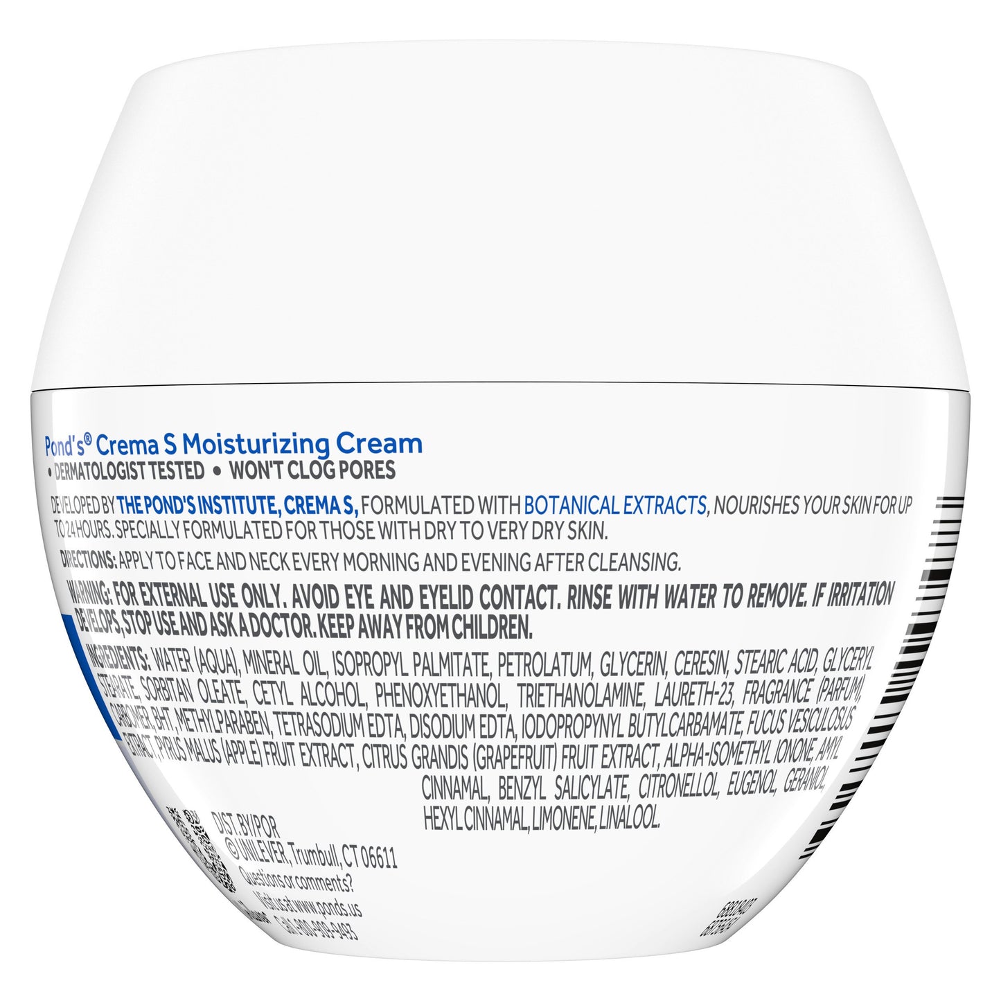 Pond's Crema S Moisturizing Face Cream for Dry to Very Dry Skin