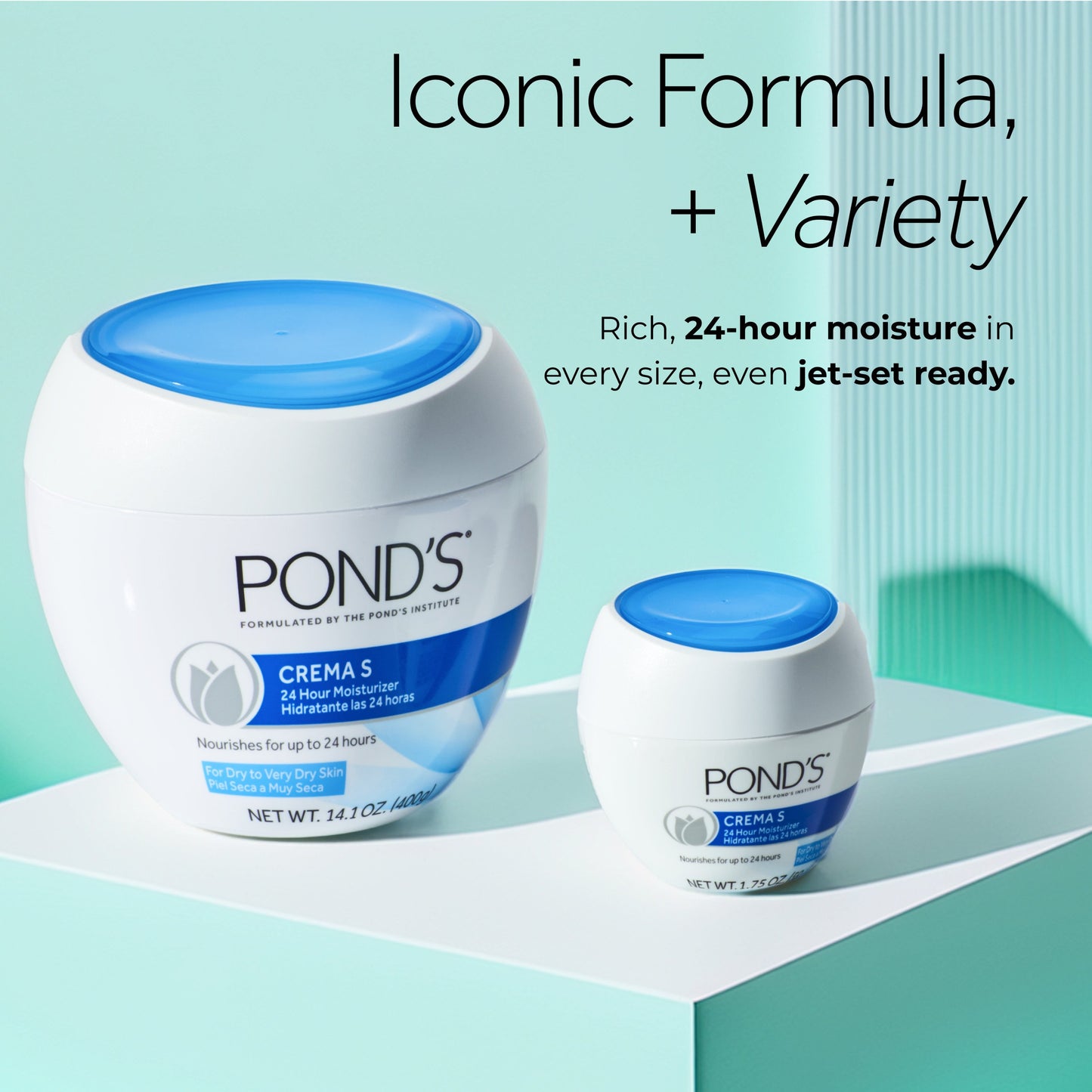 Pond's Crema S Moisturizing Face Cream for Dry to Very Dry Skin