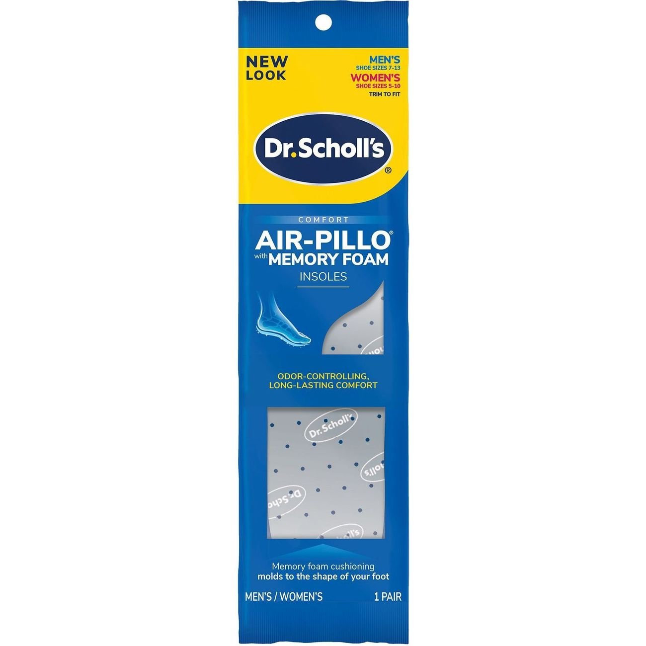 Dr. Scholl's Comfort Double Air-Pillo Insoles, Men's Size 7-13