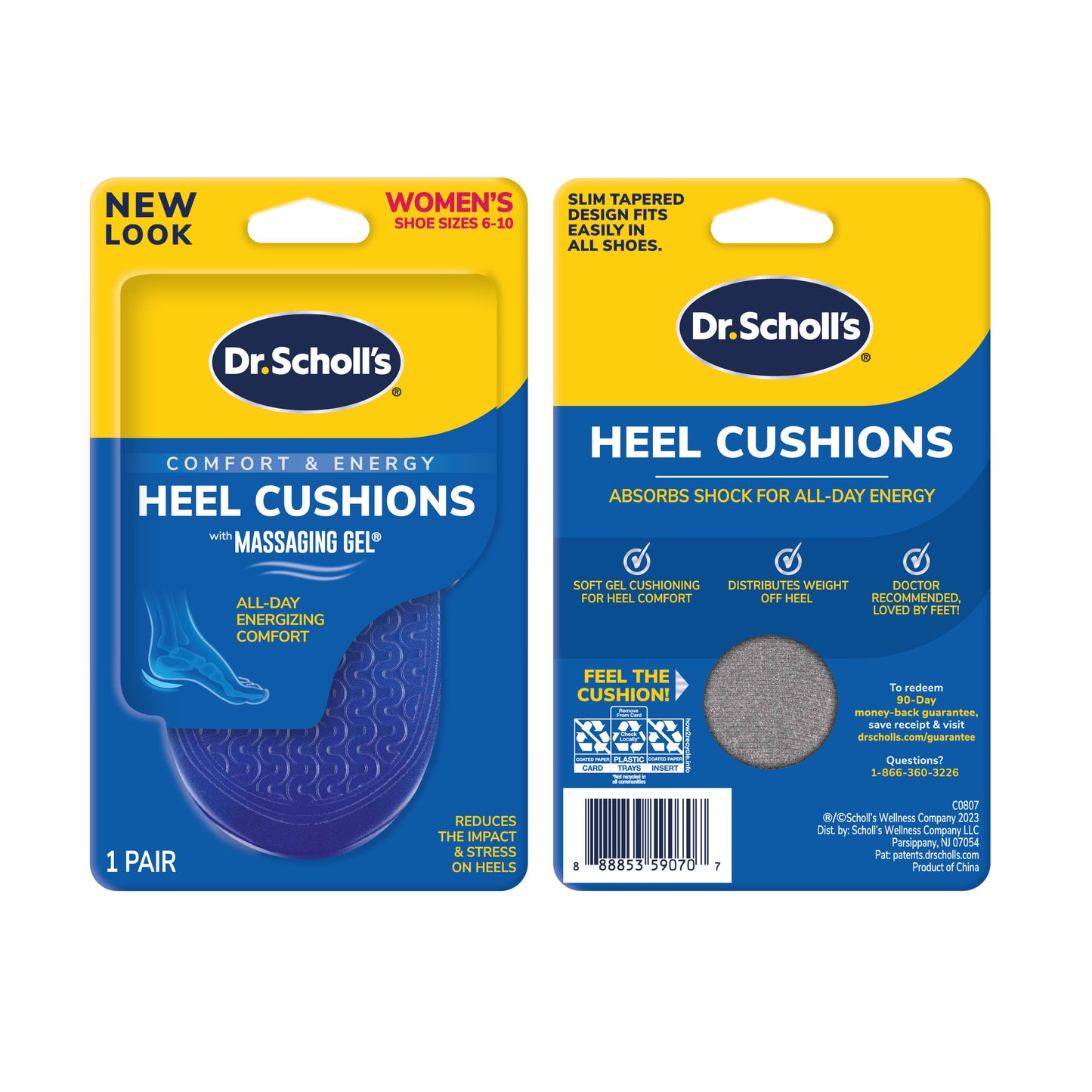 Dr. Scholl's Massaging Gel Heel Cushions Women's Size 6-10