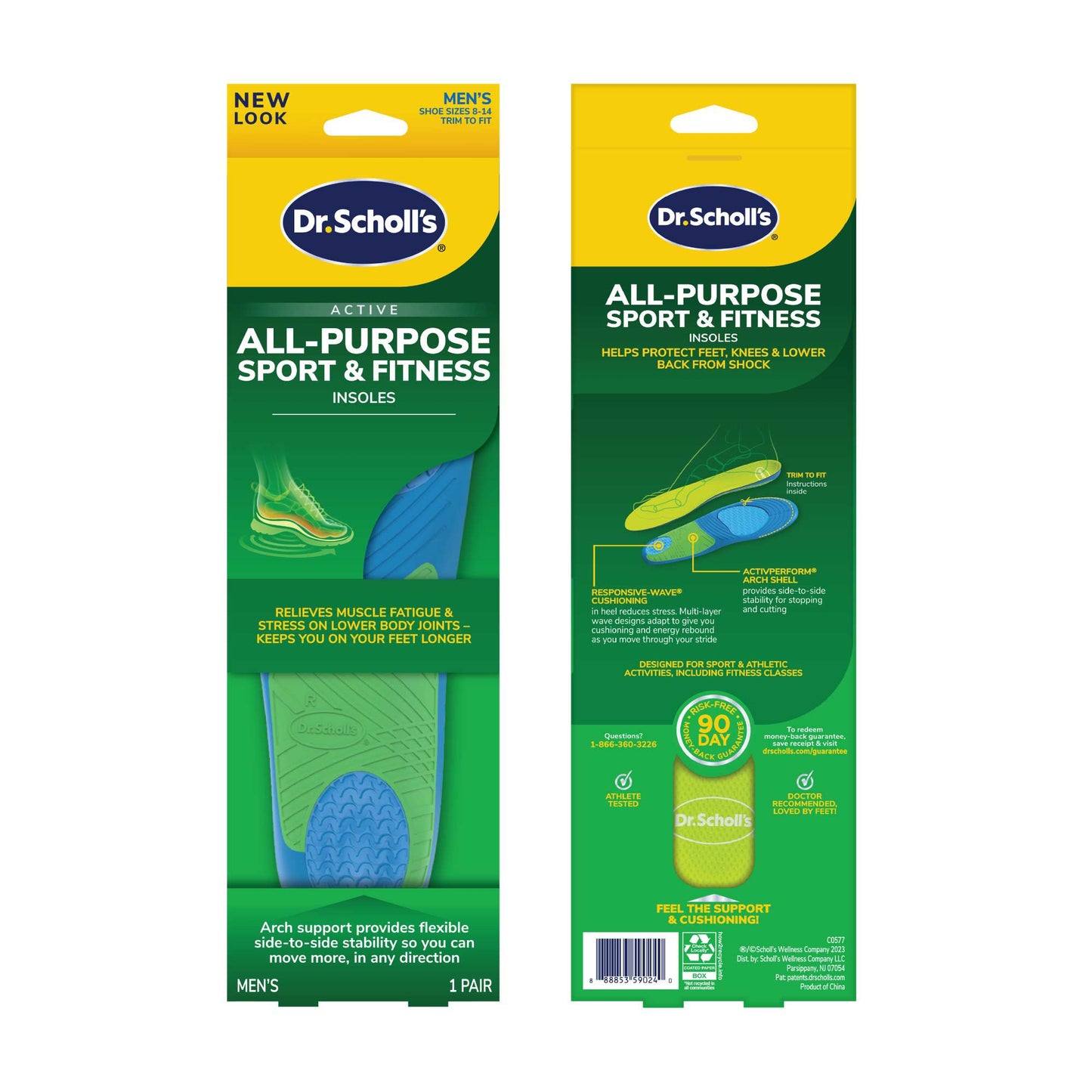 Dr. Scholl's All-Purpose Sport & Fitness Comfort Insoles, Men's, 1 Pair, Trim to Fit